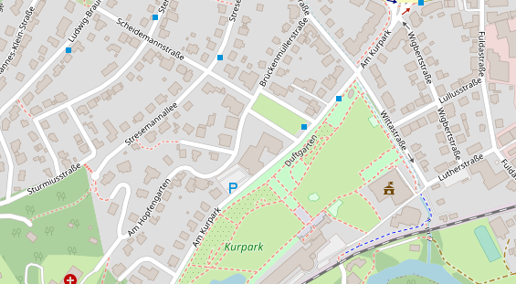 Tagungshotels auf Satellitenbild