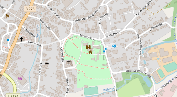 Tagungshotels auf Satellitenbild
