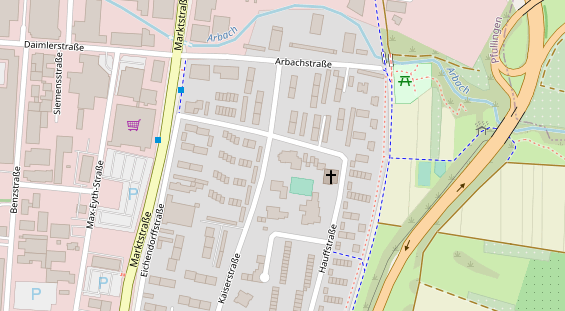 Tagungshotels auf Satellitenbild