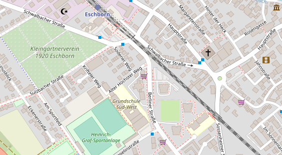 Tagungshotels auf Satellitenbild
