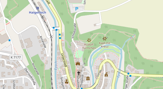 Tagungshotels auf Satellitenbild