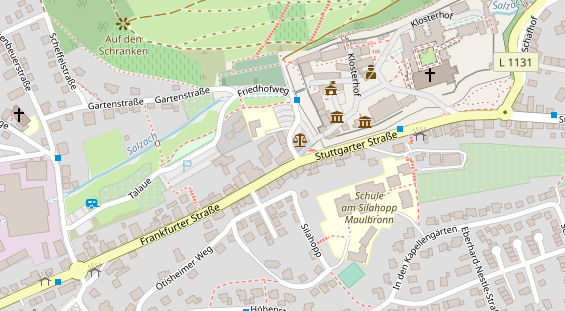 Tagungshotels auf Satellitenbild