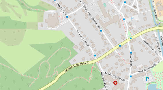 Tagungshotels auf Satellitenbild