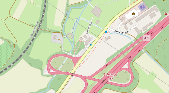 Tagungshotels auf Satellitenbild