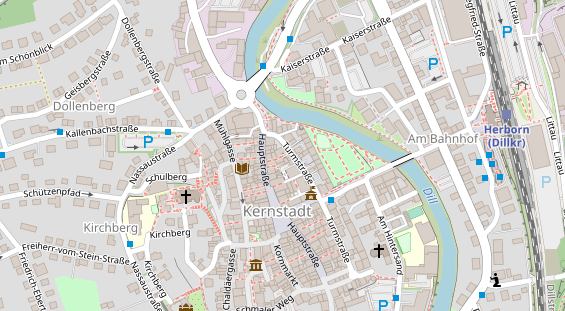 Tagungshotels auf Satellitenbild