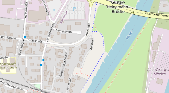 Tagungshotels auf Satellitenbild