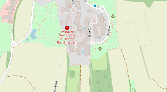 Tagungshotels auf Satellitenbild