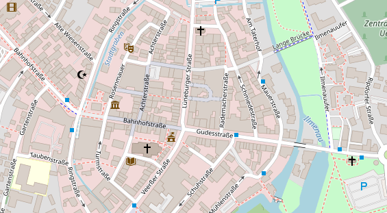 Tagungshotels auf Satellitenbild