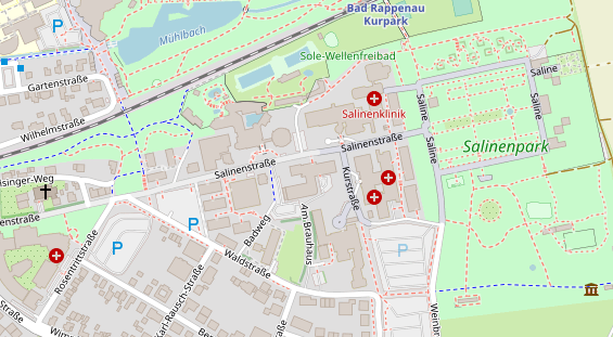 Tagungshotels auf Satellitenbild