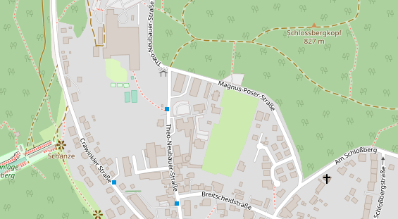 Tagungshotels auf Satellitenbild