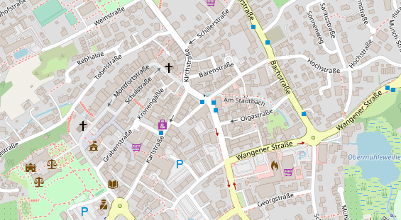 Tagungshotels auf Satellitenbild