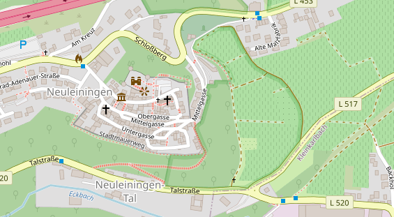 Tagungshotels auf Satellitenbild