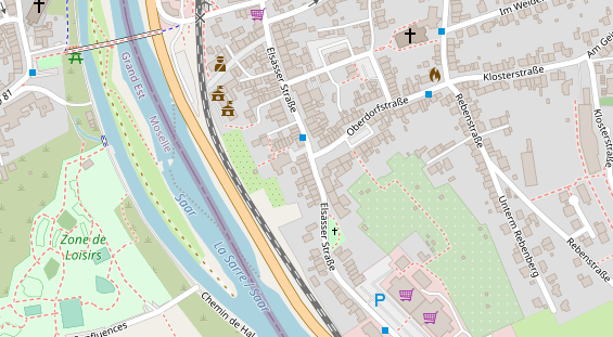 Tagungshotels auf Satellitenbild