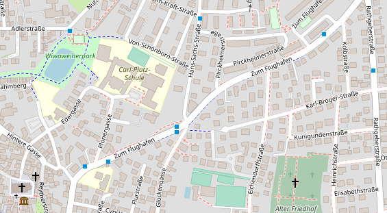 Tagungshotels auf Satellitenbild