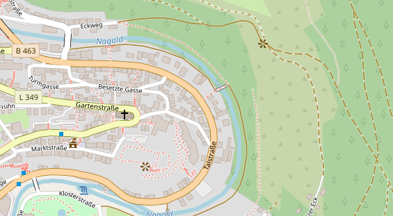 Tagungshotels auf Satellitenbild