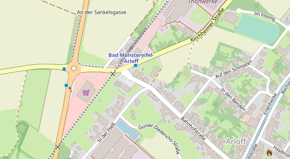 Tagungshotels auf Satellitenbild