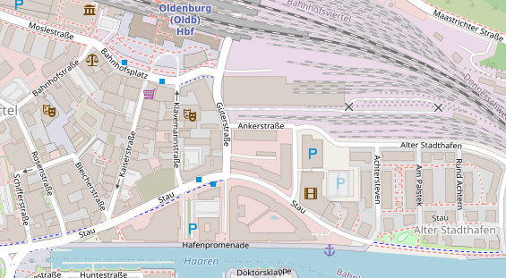 Tagungshotels auf Satellitenbild