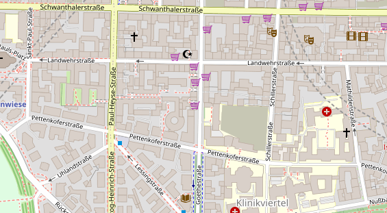 Tagungshotels auf Satellitenbild