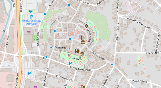 Tagungshotels auf Satellitenbild