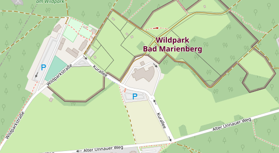 Tagungshotels auf Satellitenbild