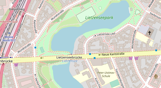 Tagungshotels auf Satellitenbild