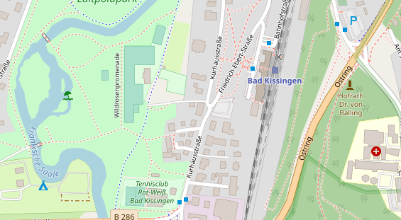 Tagungshotels auf Satellitenbild