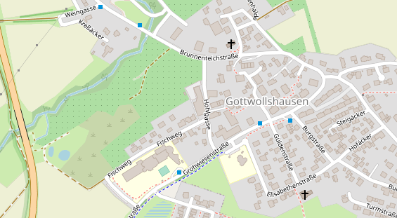 Tagungshotels auf Satellitenbild