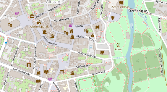 Tagungshotels auf Satellitenbild