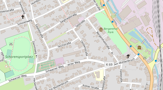 Tagungshotels auf Satellitenbild