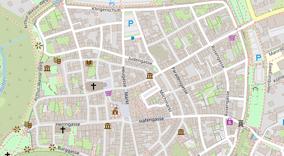 Tagungshotels auf Satellitenbild