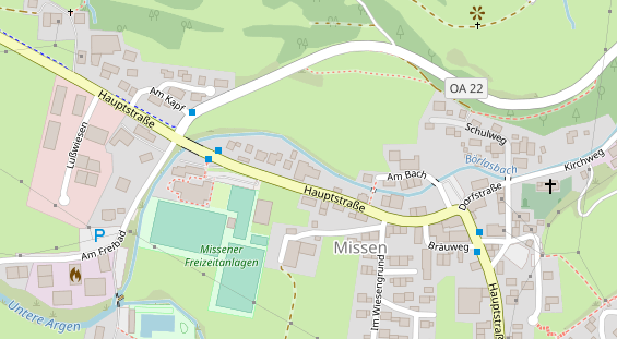 Tagungshotels auf Satellitenbild