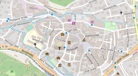 Tagungshotels auf Satellitenbild