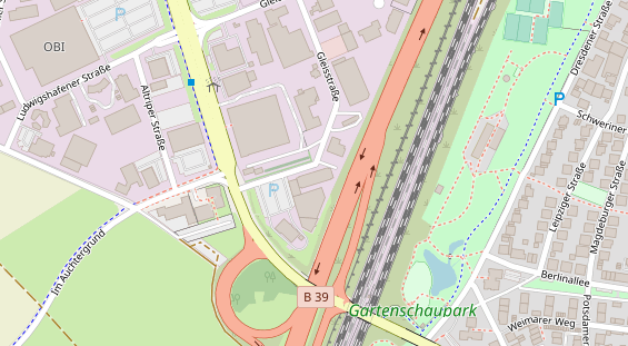 Tagungshotels auf Satellitenbild