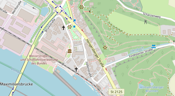 Tagungshotels auf Satellitenbild