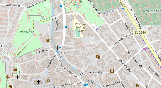 Tagungshotels auf Satellitenbild