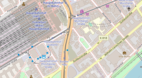 Tagungshotels auf Satellitenbild