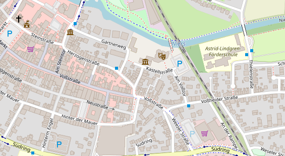 Tagungshotels auf Satellitenbild