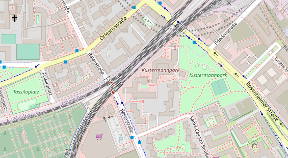 Tagungshotels auf Satellitenbild