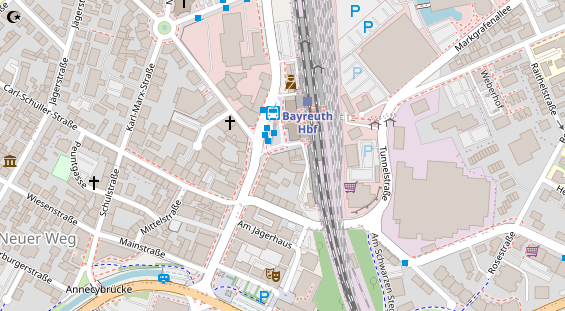 Tagungshotels auf Satellitenbild