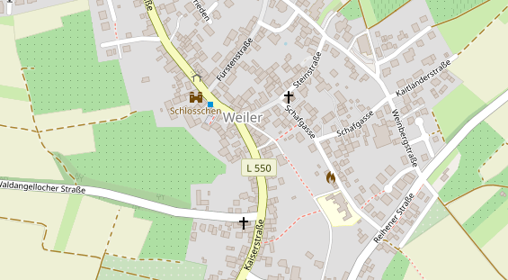 Tagungshotels auf Satellitenbild
