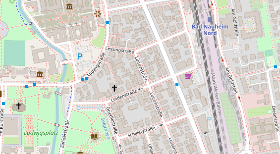Tagungshotels auf Satellitenbild
