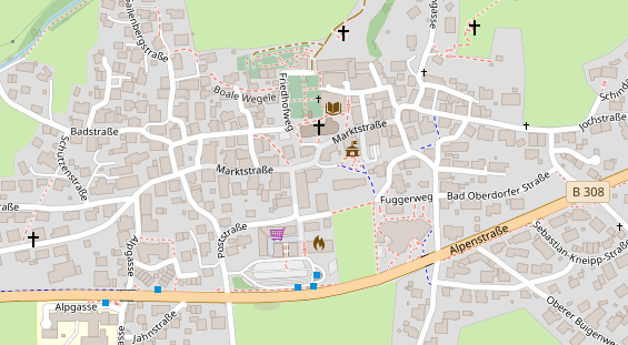 Tagungshotels auf Satellitenbild