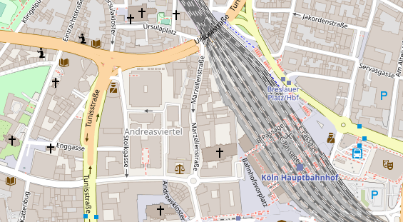 Tagungshotels auf Satellitenbild