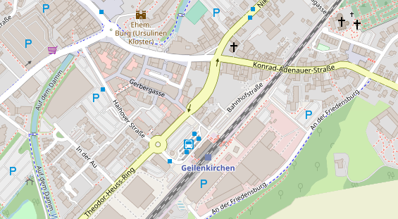 Tagungshotels auf Satellitenbild