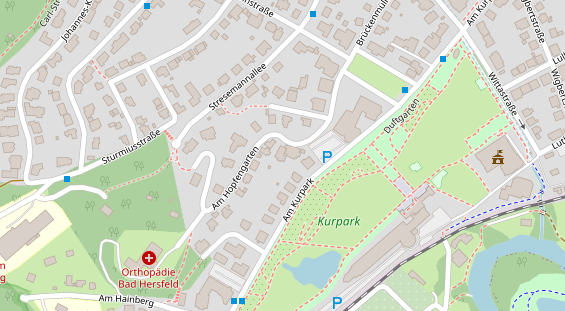 Tagungshotels auf Satellitenbild