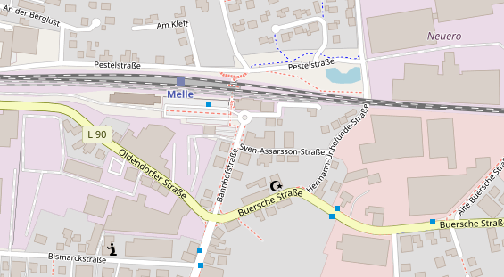 Tagungshotels auf Satellitenbild