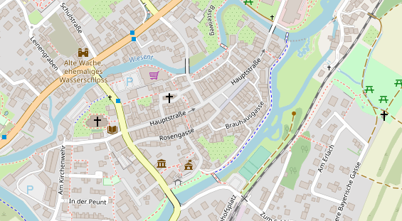 Tagungshotels auf Satellitenbild