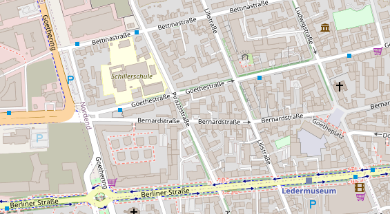 Tagungshotels auf Satellitenbild