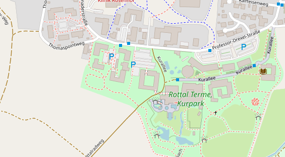 Tagungshotels auf Satellitenbild