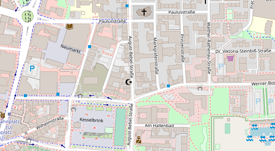 Tagungshotels auf Satellitenbild